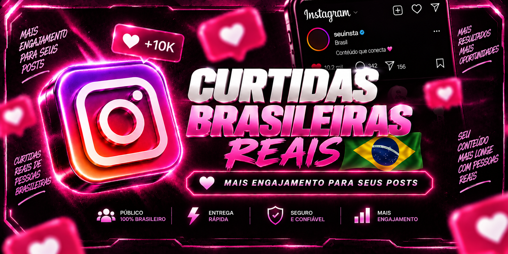 Curtidas Brasileiras (Usuários Reais) 