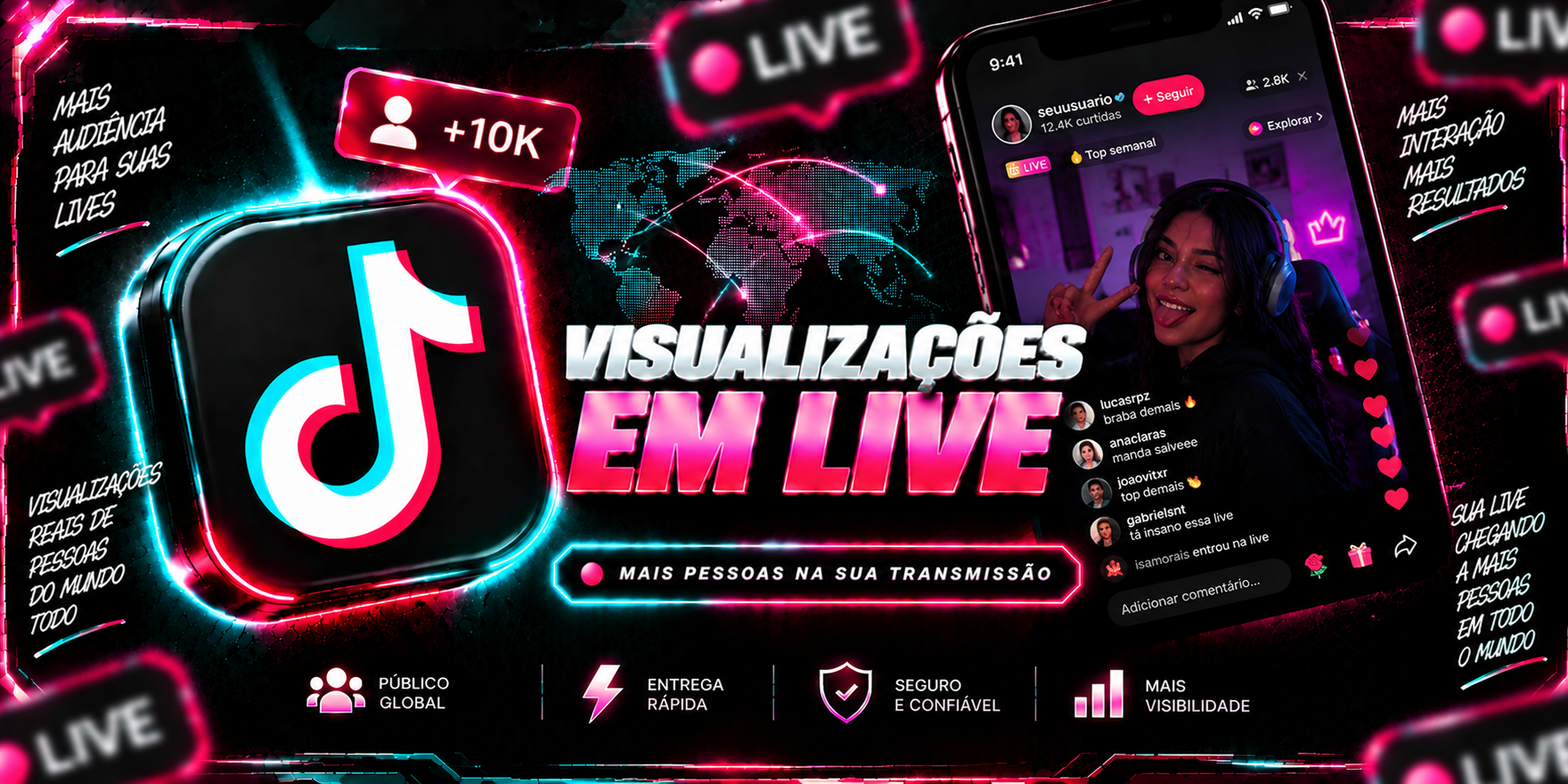 Visualizações em Live (60 Minutos)